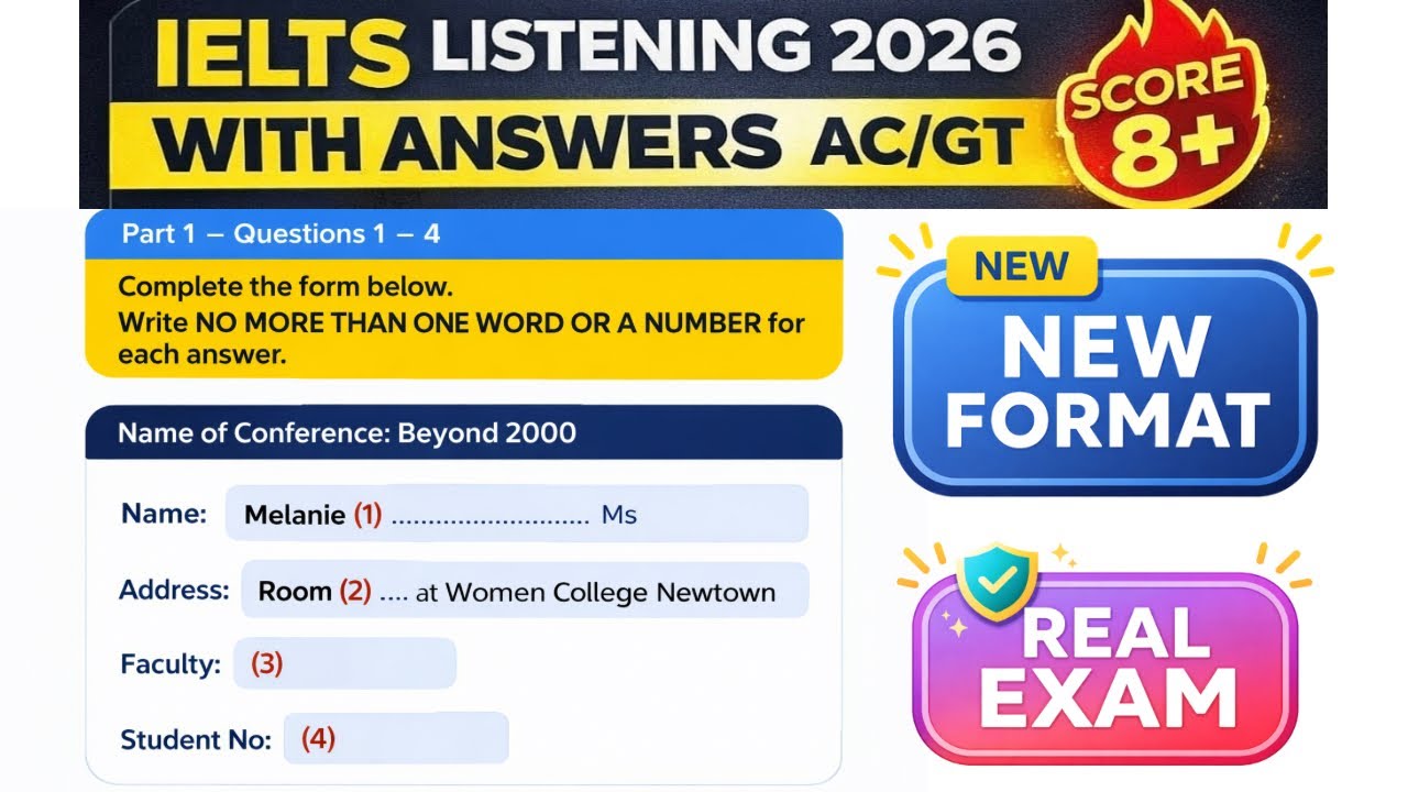 IELTS LISTENING REAL TEST Name Of Conference Beyond 2000 | With Answers #ieltswithgic #ielts2026