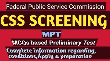 CSS Screening MPT Mcqs 2022 detailed lecture,YouTube learn with Sir Nisar Ahmed Test preparation