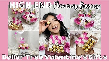 HIGH END Flower Boxes | Dollar Tree Flower Boxes | DIY | Luxury | Valentine’s Day Gifts 🌸💝🎁