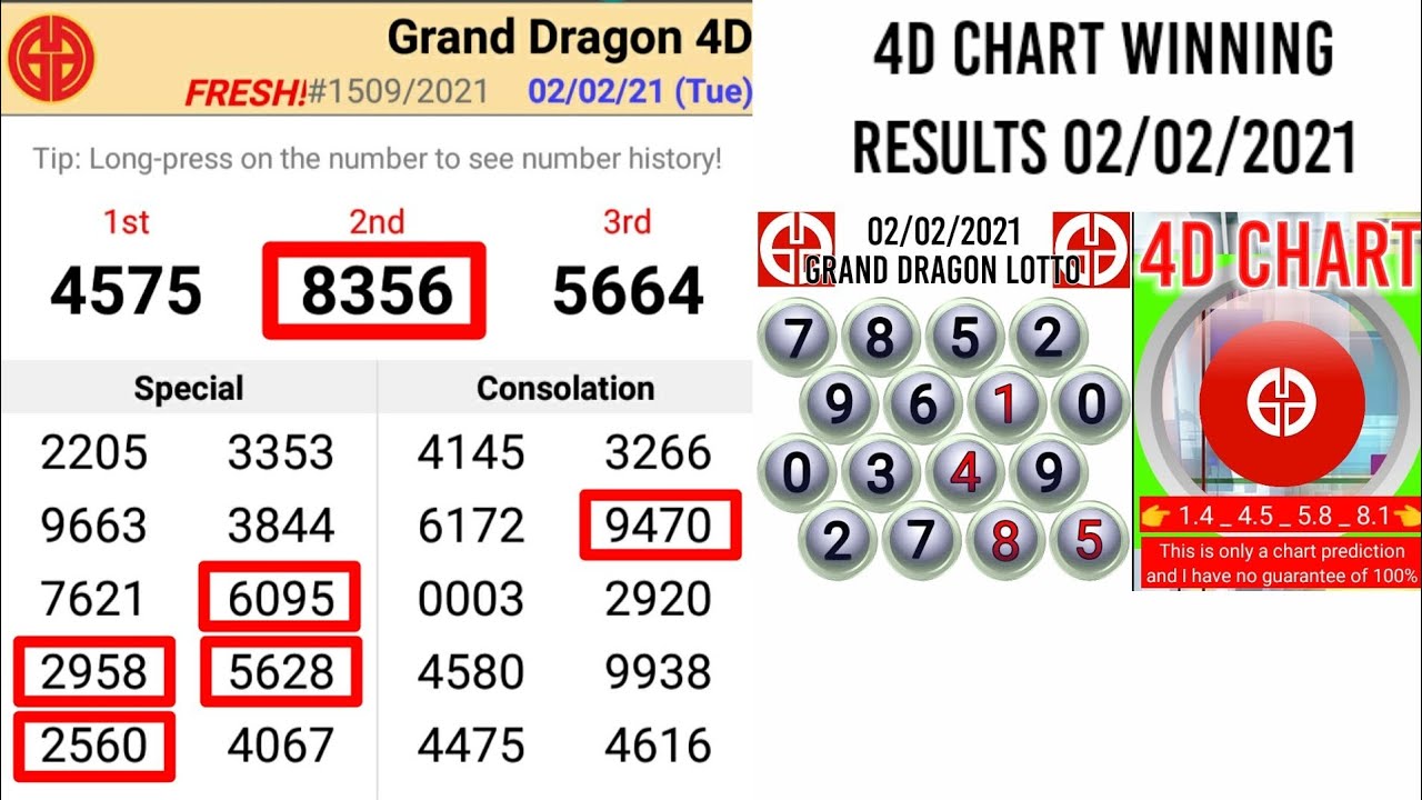 GRAND DRAGON LOTTO 4D CHART 03/02/2021