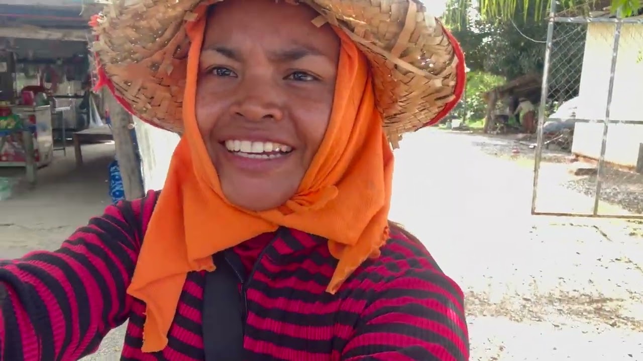 Our meal for today: Sang Vak fermented fish in banana leaves served with Num Banh Chok