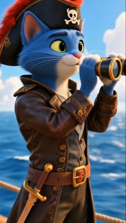 The Blue Pirate Cat and the Golden Cave Ai #shortsai #cat #fypシ #usashorts #gsimg