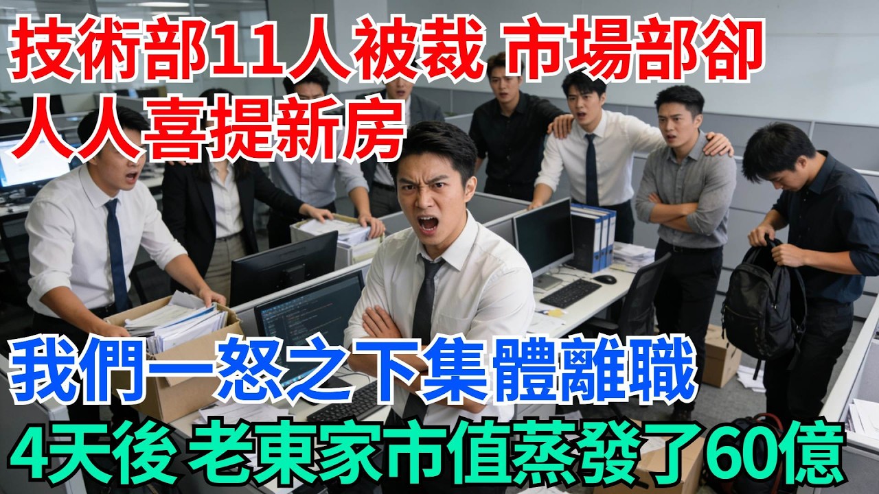 技術部11人被裁，市場部卻人人喜提新房，我們一怒之下集體離職，4天後，老東家市值蒸發了60億【奇趣天下】#職場逆襲#職場智慧#爽文職場#工作日常#完結爽文