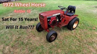 MOW  1972 Wheel Horse Raider 12 Sitting in Shed 15 Years. Will It Run??