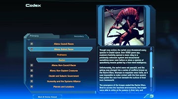 "Mass Effect 1", Codex - Aliens (Extinct Races)