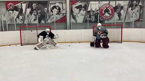 Joey Stanizzi (Northeast Generals NAHL) and Charlie Archer (Jr. Bruins NCDC getting in some work.
