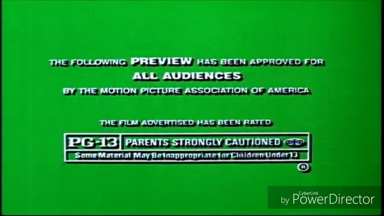 Appropriate audiences. The following Preview has been approved for all audiences. Rating PG MPAA 2002. MPAA PG-13. MPAA PG-15.