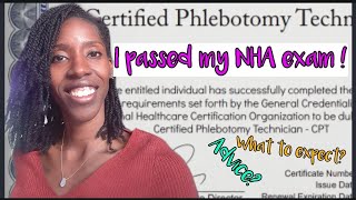 I PASSED MY NHA PHLEBOTOMY EXAM!!! What's On The NHA CPT Exam & What to Expect | NHCO/ NHA exam