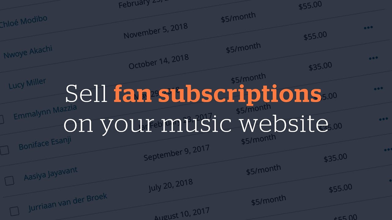 Sell fan subscriptions on your music website YouTube