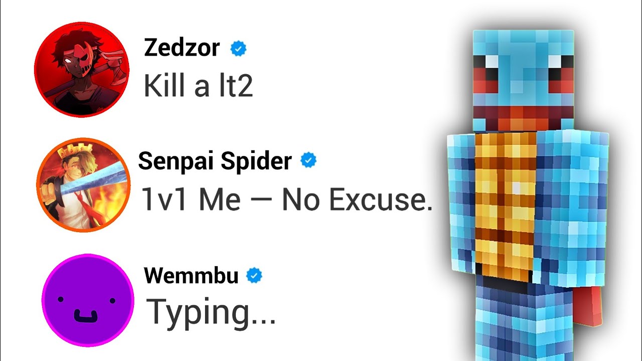 I Asked 100 Minecraft Youtubers To Give Me a PvP Challenge