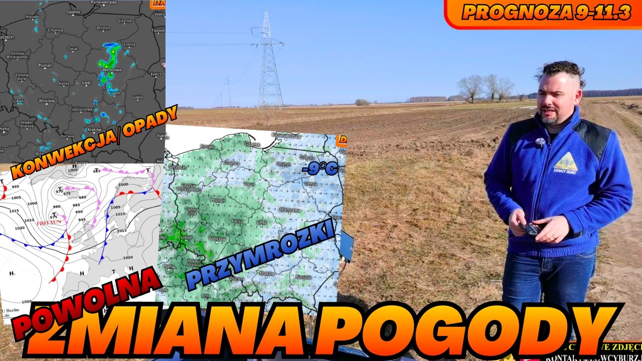 Przymrozki w nocy. Powolna zmiana pogody. Opady deszczu i konwekcja nad Polską. Prognoza pogody