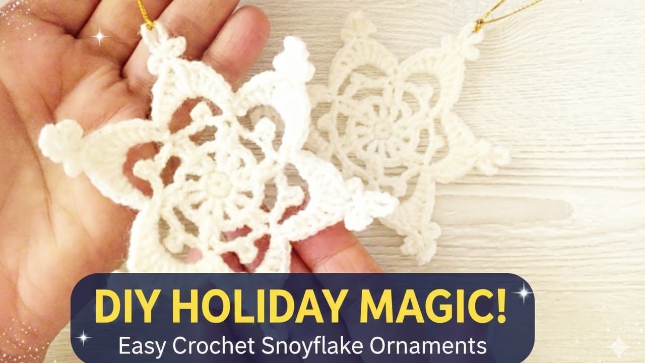 “Quick & Easy Crochet Snowflake | HolidayDecoration Idea”❄️