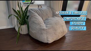 Bean Bag Chairs for Adults, Giant Beanbag Sofa Comfy Reading Chair, Oversized Bean Bag Chairs for Li