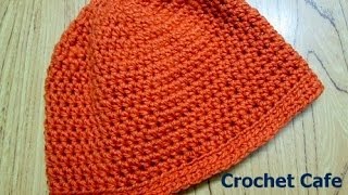 كروشيه قبعة \ طاقية بالمقاس المناسب لأى شخص للأطفال أوالكبار |Crochet Cafe