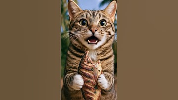 Cat eating fish 🐟 #asmr #asmreating #emoji #funny #fish #like #love #ai #shortvideo #shorts