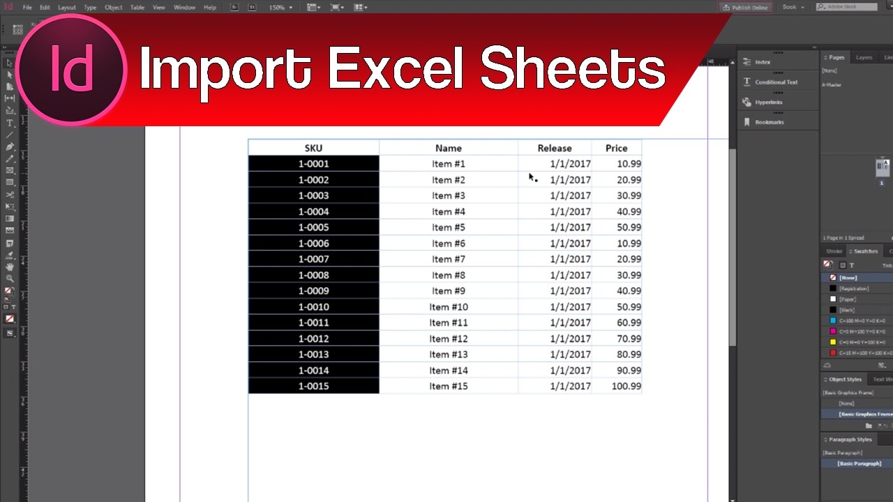 Insert Chart Indesign