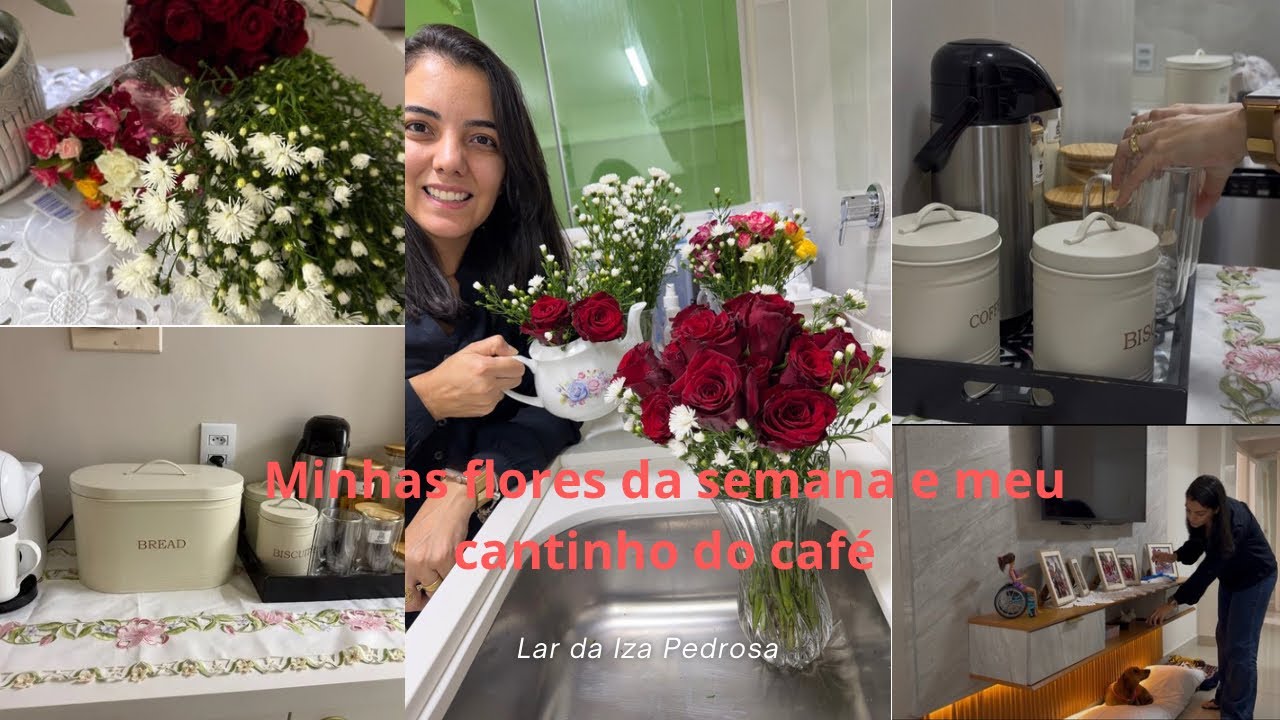Ganhei flores para essa semana/ arrumei meu cantinho do café ☕️ 