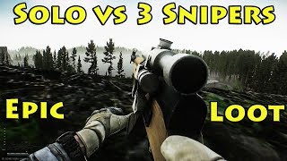 1 vs 3 Snipers! Epic Loot / Fight! - Escape From Tarkov