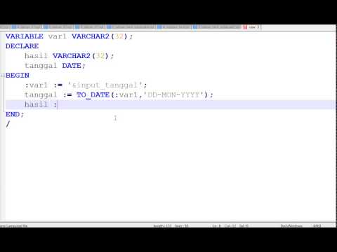 bind variable dalam Oracle PL/SQL