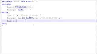 bind variable dalam Oracle PL/SQL