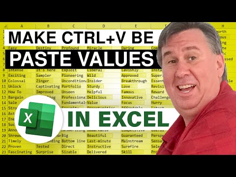 Excel - Make Ctrl+V be Paste Special - Episode 1828