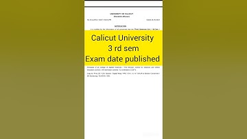 Calicut University degree third semester exam date| UG third sem exam date
