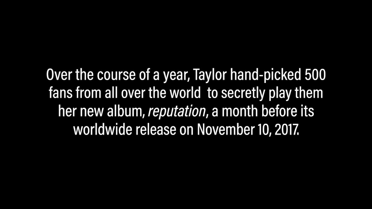 Reputation Secret Session Taylor Swift's Reputation Secret Session - YouTube