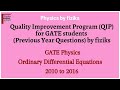 GATE-Ordinary Differential Equations PYQs-2010 to 2016 Physics by fiziks!!Part-1