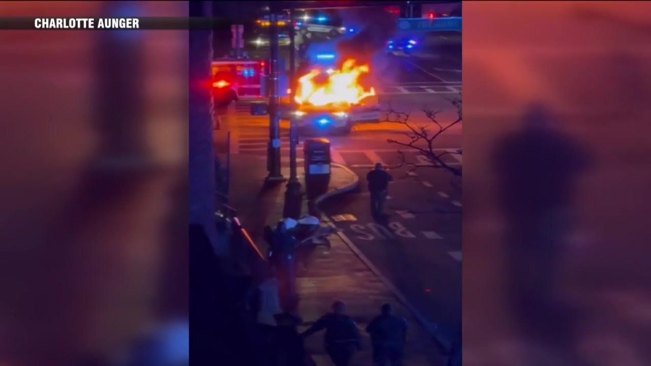 2 RI teens arrested following fiery road takeover in Boston - YouTube