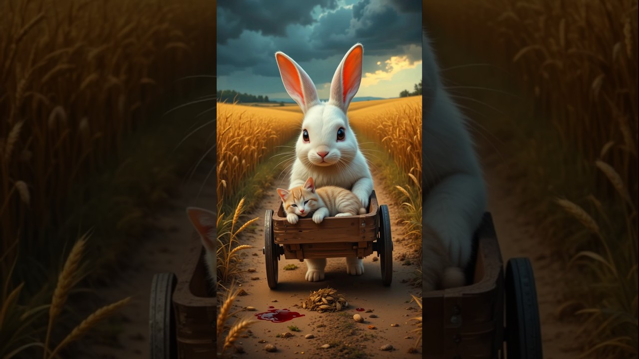 Brave Rabbit Rescues Injured Kitten From Cruel Person🐰