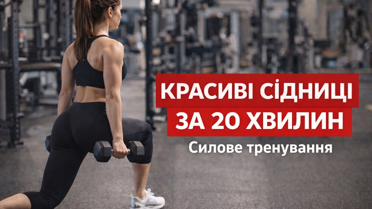 КРАСИВІ СІДНИЦІ ЗА 20 ХВ! СИЛОВЕ ТРЕНУВАННЯ для дома та зали 