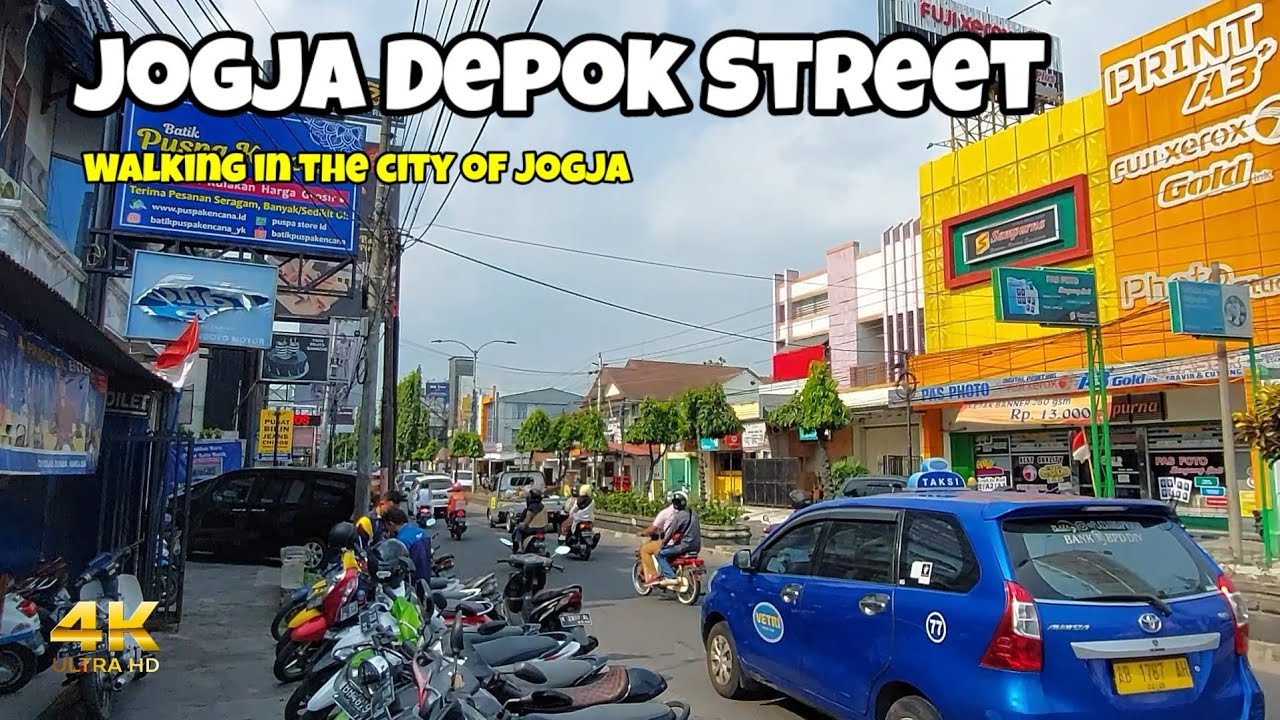 Walking During the day Around Gajahmada University, Yogyakarta Indonesia City Walk Tour 4K