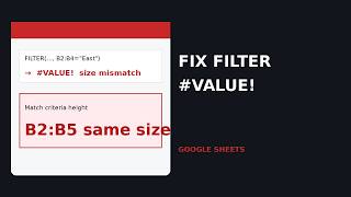 How to Fix FILTER Returning #VALUE! When Ranges Are Different Sizes in Google Sheets