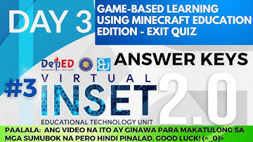 VINSET 2.0 DAY 3 Game-Based Learning Using Minecraft Education Edition - Exit Quiz