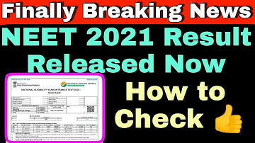 Big Updates! NEET 2021 Result Declared Official||How to Check NEET Result