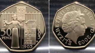 UK 2003 Suffragettes 50p Coin VALUE + REVIEW