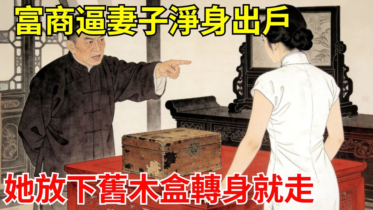 富商嫌原配不會應酬，另娶千金，逼她凈身出戶。前妻頭也不回，只在桌上放個舊木盒。他掀開蓋子瞬間，渾身發抖瞬間悔瘋！ #故事頻道#聽書#民間故事#說書#善有善報#爽文