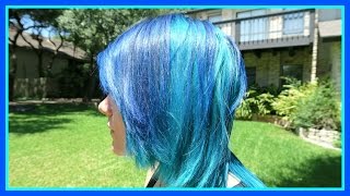 How to Dye Your Hair Half Blue and Half Turquoise