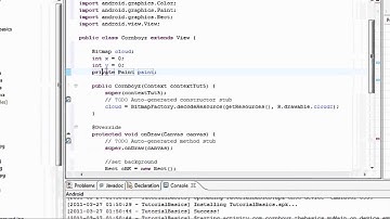 Android Tutorial & Lessons 35: Create a simple cloud animation by extending view class