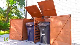Large Horizontal Trash and Recycling Storage Shed TRSL6741