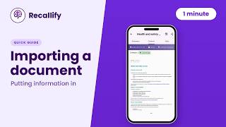 Importing a document | Recallify quick guide