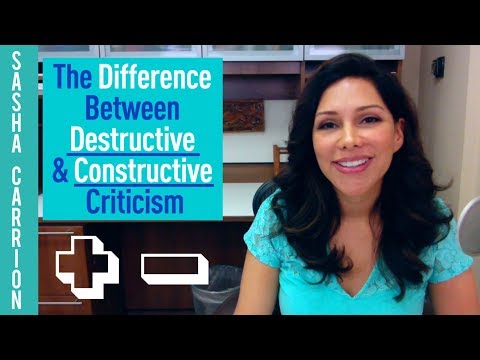 वीडियो: रचनात्मक और विनाशकारी आलोचना में अंतर कैसे करें