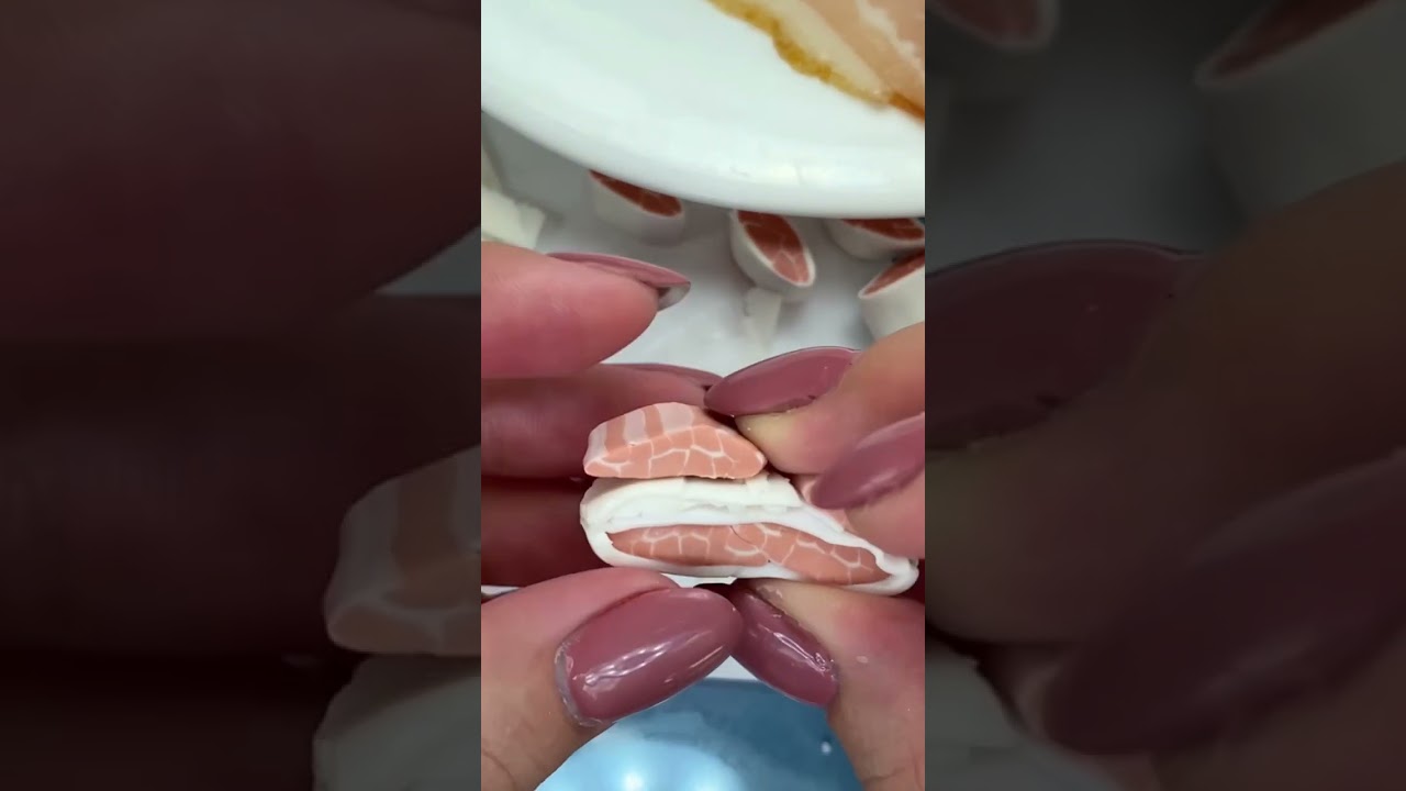 Making miniature raw bacon with polymer clay 🥓 Paid tutorial preview