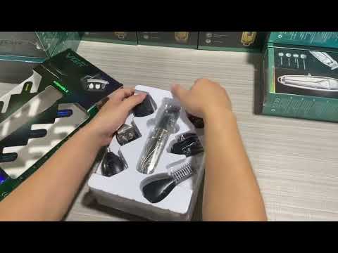 Машинка для стрижки волосся професійна акумуляторна VGR V-029 потужний триммер з насадками Електробритва, видео 1