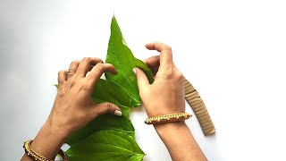 Betel leaf crown making/kiritam for Durga Puja/Lakshmi Pooja decoration.