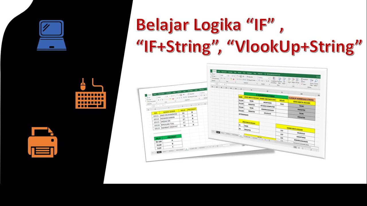 Belajar Microsoft Excel 2019 Fungsi IF, IF+Text, VlookUp  