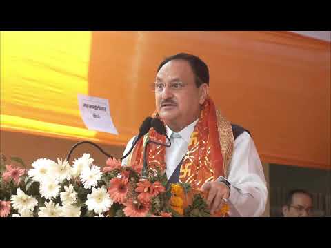 BJP National President Shri JP Nadda interacts with saadhus at Maya Devi Temple in Haridwar