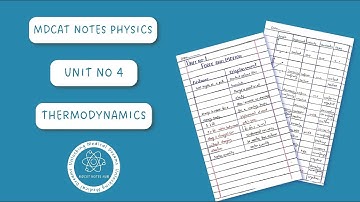 Physics MDCAT Notes: Unit 4- Thermodynamics @MDCATNOTESHUB