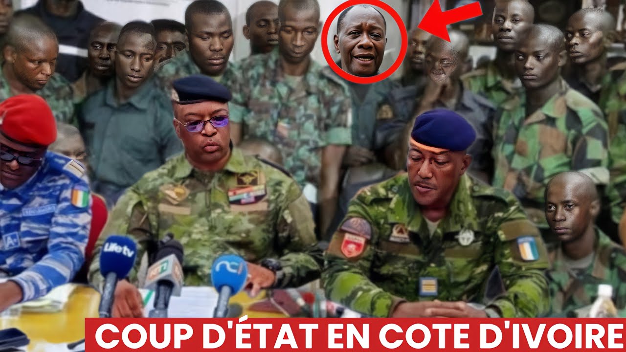 ⛔ Urgent : Coup d’État en Côte d’Ivoire – Ouattara Renversé par l’Armée
