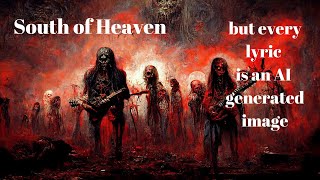 Download lagu Slayer - South of heaven but every lyric is an AI generated image